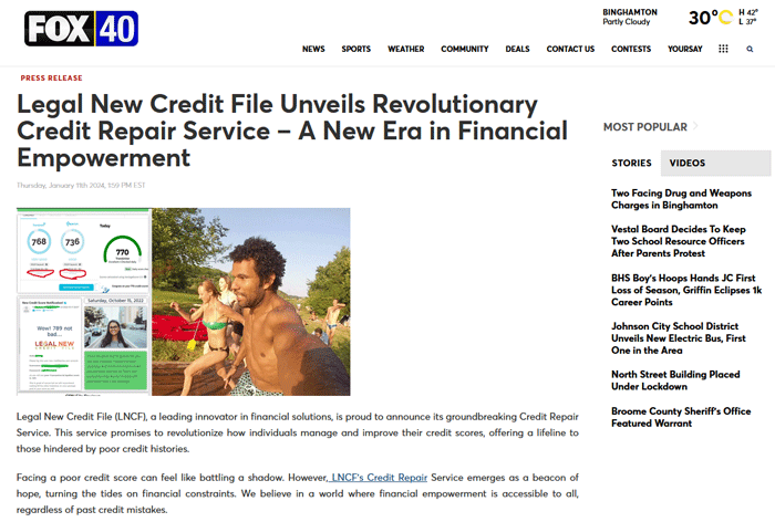 Credit Repair Service - Press release - fix my credit - credit repair - CPN Number - CPN File